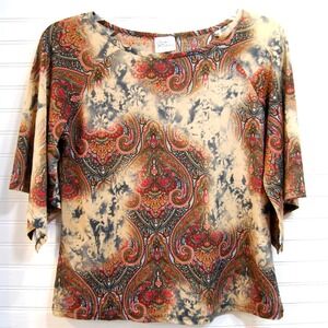 Women's Y2K top Small Giorgio Fiorlini Shirt Whimsigoth Grunge Bell Sleeve